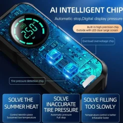 Gear Up u0026 Go Autozubehör|Automobilindustrie-Turbo-Jet-Luftpumpe – tragbarer, schnell aufblasender Kompressor