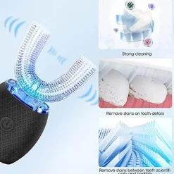 Tranquil Waters Gadgets Für Zuhause|Badezimmer-U-förmiger Zahnreiniger mit blauem Licht – Clean360 Dentalgerät