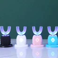 Tranquil Waters Gadgets Für Zuhause|Badezimmer-U-förmiger Zahnreiniger mit blauem Licht – Clean360 Dentalgerät