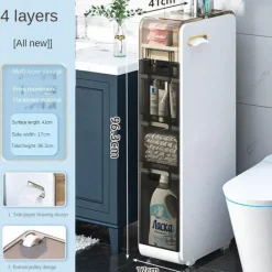 The Blissful Bath Badezimmer-Ultraschmaler Badezimmer-Aufbewahrungsschrank – Mehrschichtiger Organizer