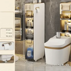 The Blissful Bath Badezimmer-Ultraschmaler Badezimmer-Aufbewahrungsschrank – Mehrschichtiger Organizer