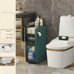 The Blissful Bath Badezimmer-Ultraschmaler Badezimmer-Aufbewahrungsschrank – Mehrschichtiger Organizer