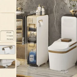 The Blissful Bath Badezimmer-Ultraschmaler Badezimmer-Aufbewahrungsschrank – Mehrschichtiger Organizer