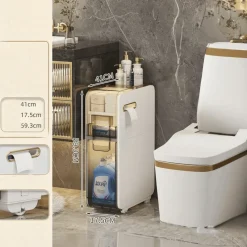 The Blissful Bath Badezimmer-Ultraschmaler Badezimmer-Aufbewahrungsschrank – Mehrschichtiger Organizer