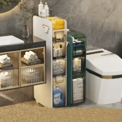 The Blissful Bath Badezimmer-Ultraschmaler Badezimmer-Aufbewahrungsschrank – Mehrschichtiger Organizer