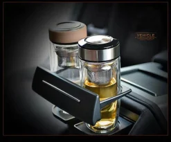 The Cozy Mug Küche & Esszimmer-Umweltfreundliche, doppelt isolierte Glaswasserflasche – wiederverwendbares Trinkgeschirr