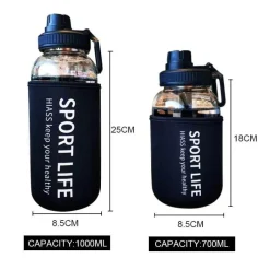 Tom Küche & Esszimmer-Umweltfreundliche Glaswasserflasche – Tragbares Trinkgeschirr für den Außenbereich