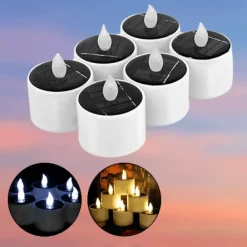Adventure Basecamp Camping Im Freien|Outdoor-Artikel-Umweltfreundliche Solar-Mini-Kerzenlichter – Dekoration für den Außenbereich