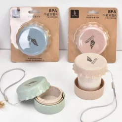 The Decor Haven Küche & Esszimmer-Umweltfreundlicher tragbarer faltbarer To-go-Becher aus Weizenplastik