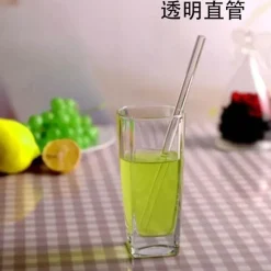 Tom Küche & Esszimmer-Umweltfreundlicher, wiederverwendbarer Trinkhalm aus Glas – farbenfrohes Bar-Accessoire