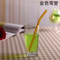 Tom Küche & Esszimmer-Umweltfreundlicher, wiederverwendbarer Trinkhalm aus Glas – farbenfrohes Bar-Accessoire