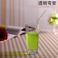 Tom Küche & Esszimmer-Umweltfreundlicher, wiederverwendbarer Trinkhalm aus Glas – farbenfrohes Bar-Accessoire