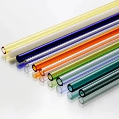 Tom Küche & Esszimmer-Umweltfreundlicher, wiederverwendbarer Trinkhalm aus Glas – farbenfrohes Bar-Accessoire