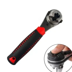 Roam Ready Outdoor-Artikel|Heimwerkzeuge-Universal-Ratschenschlüssel mit rutschfester Spitze – verstellbares, vielseitiges Werkzeug