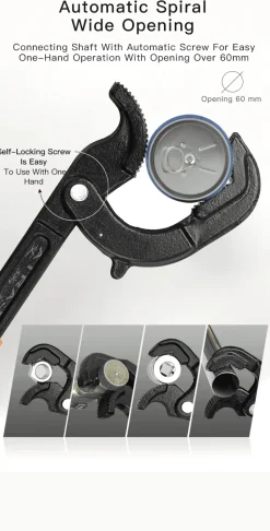 Cozy Living Autozubehör|Automobilindustrie-Universal-Verstellschlüssel – Selbstspannendes Griffwerkzeug