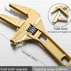 Roam Ready Outdoor-Artikel|Heimwerkzeuge-Universell verstellbares Aluminium-Schraubenschlüsselwerkzeug – Multifunktions-Steckschlüssel