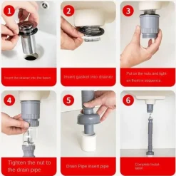 Tranquil Waters Badezimmer|Küche & Esszimmer-Universelles Überlauf-Ablaufset – 360 Easy Disposer Solution