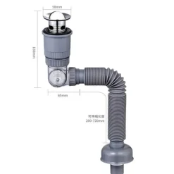 Tranquil Waters Badezimmer|Küche & Esszimmer-Universelles Überlauf-Ablaufset – 360 Easy Disposer Solution
