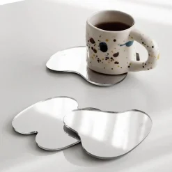 The Culinary Kit Küche & Esszimmer-Unregelmäßige verspiegelte Untersetzer – stilvolle moderne Wohndekoration