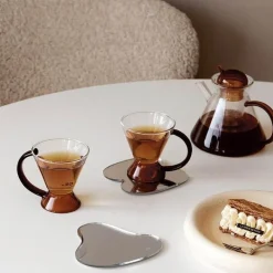 The Culinary Kit Küche & Esszimmer-Unregelmäßige verspiegelte Untersetzer – stilvolle moderne Wohndekoration