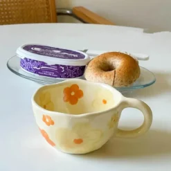 Tom Küche & Esszimmer-Unregelmäßiges Keramikbecher-Set im koreanischen Stil für Frühstückstee