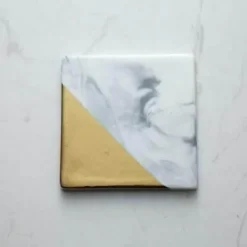 The Decor Haven Küche & Esszimmer-Untersetzer mit Marmorstreifen – Luxuriöses Trinkgeschirr aus Keramik