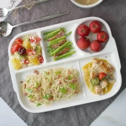 Elegance at the Table Küche & Esszimmer-Unterteilter Keramikteller - Vielseitiger Snackteller aus weißem Porzellan