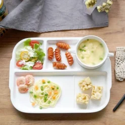 Elegance at the Table Küche & Esszimmer-Unterteilter Keramikteller - Vielseitiger Snackteller aus weißem Porzellan