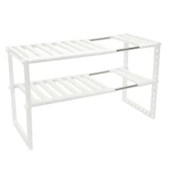 The Decor Haven Küche & Esszimmer-Untertisch-Organizer-Regal – verstellbare, platzsparende Aufbewahrungslösung