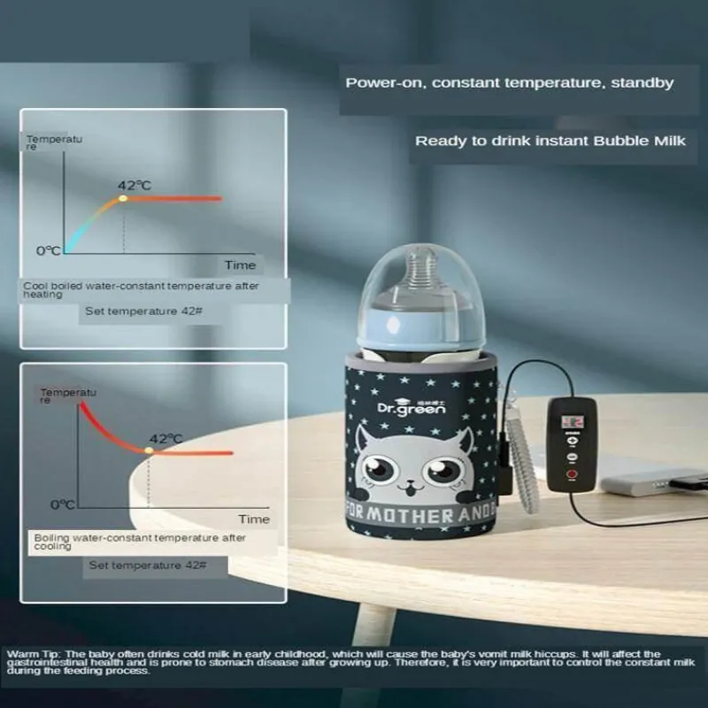 Kinder Little Nest Kinderwagen & Zubehör-USB-Babyflaschenwärmer – Tragbarer elektrischer Milchwärmer