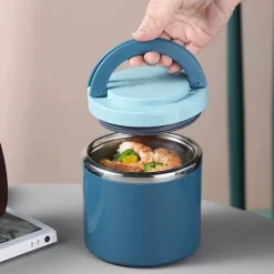 Tom Küche & Esszimmer-Vakuum-Suppenschüssel aus Edelstahl – tragbare, versiegelte Lunchbox mit Griff