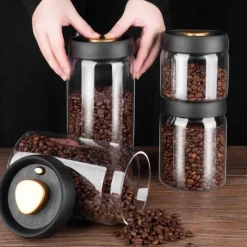 Tom Küche & Esszimmer-Vakuumversiegelter Kaffeebohnenbehälter aus Glas zur Frischhaltung in der Küche zu Hause