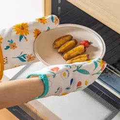 Decor Küche & Esszimmer-Verbrühungssichere Backhandschuhe mit Blumenmuster