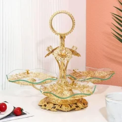 Elegance at the Table Küche & Esszimmer-Vergoldeter Tortenständer – Eleganter Dessertständer