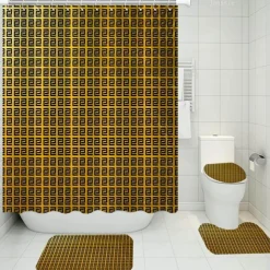 Aqua Essence Badezimmer-Versace Luxus-Duschvorhang-Set – Elegante Badezimmerdekoration