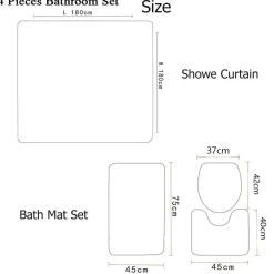 Aqua Essence Badezimmer-Versace Luxus-Duschvorhang-Set – Elegante Badezimmerdekoration