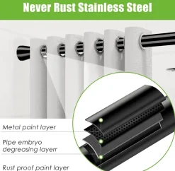 Room to Spare Aufbewahrung Und Organisation|Badezimmer-Verstellbare Gardinenstange mit Federspannung, ohne Bohren, Stange für den Schrank