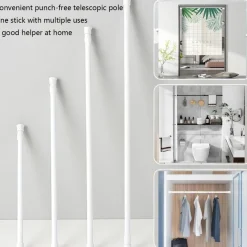 Space Savvy Aufbewahrung Und Organisation-Verstellbare Gardinenstange für die Küche, ohne Bohren, mit Zugfeder, 101,6–190,5 cm