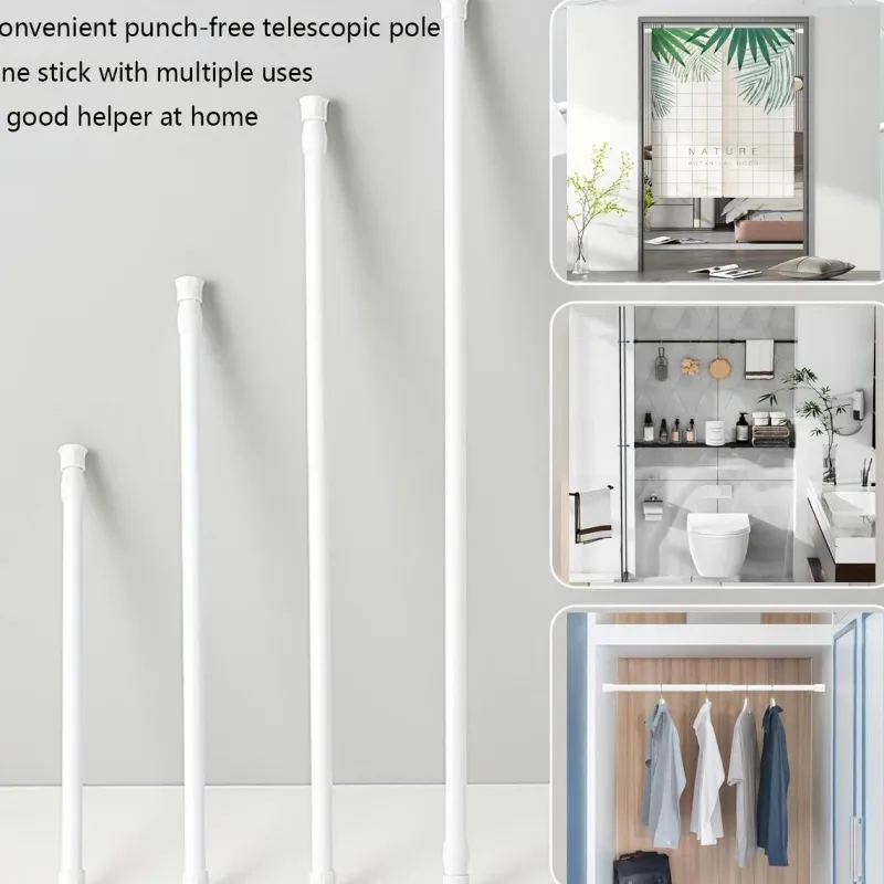 Space Savvy Aufbewahrung Und Organisation-Verstellbare Gardinenstange für die Küche, ohne Bohren, mit Zugfeder, 101,6–190,5 cm