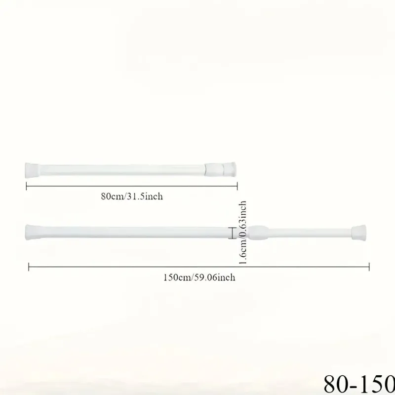 Space Savvy Aufbewahrung Und Organisation-Verstellbare Gardinenstange für die Küche, ohne Bohren, mit Zugfeder, 101,6–190,5 cm