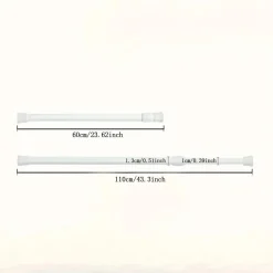 Space Savvy Aufbewahrung Und Organisation-Verstellbare Gardinenstange für die Küche, ohne Bohren, mit Zugfeder, 101,6–190,5 cm