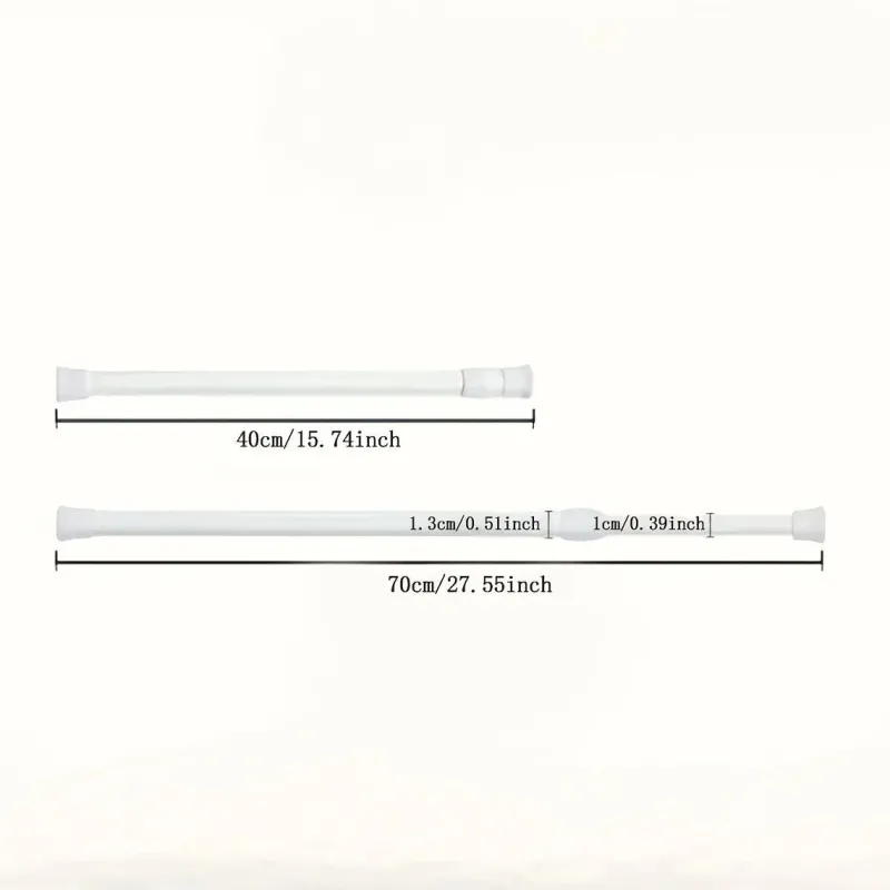 Space Savvy Aufbewahrung Und Organisation-Verstellbare Gardinenstange für die Küche, ohne Bohren, mit Zugfeder, 101,6–190,5 cm