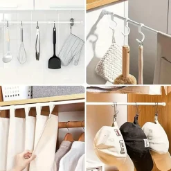 Space Savvy Aufbewahrung Und Organisation-Verstellbare Gardinenstange für die Küche, ohne Bohren, mit Zugfeder, 101,6–190,5 cm