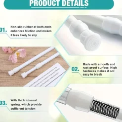 Space Savvy Aufbewahrung Und Organisation-Verstellbare Gardinenstange für die Küche, ohne Bohren, mit Zugfeder, 101,6–190,5 cm