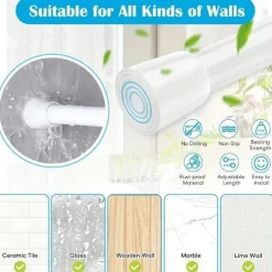 Space Savvy Aufbewahrung Und Organisation-Verstellbare Gardinenstange für die Küche, ohne Bohren, mit Zugfeder, 101,6–190,5 cm