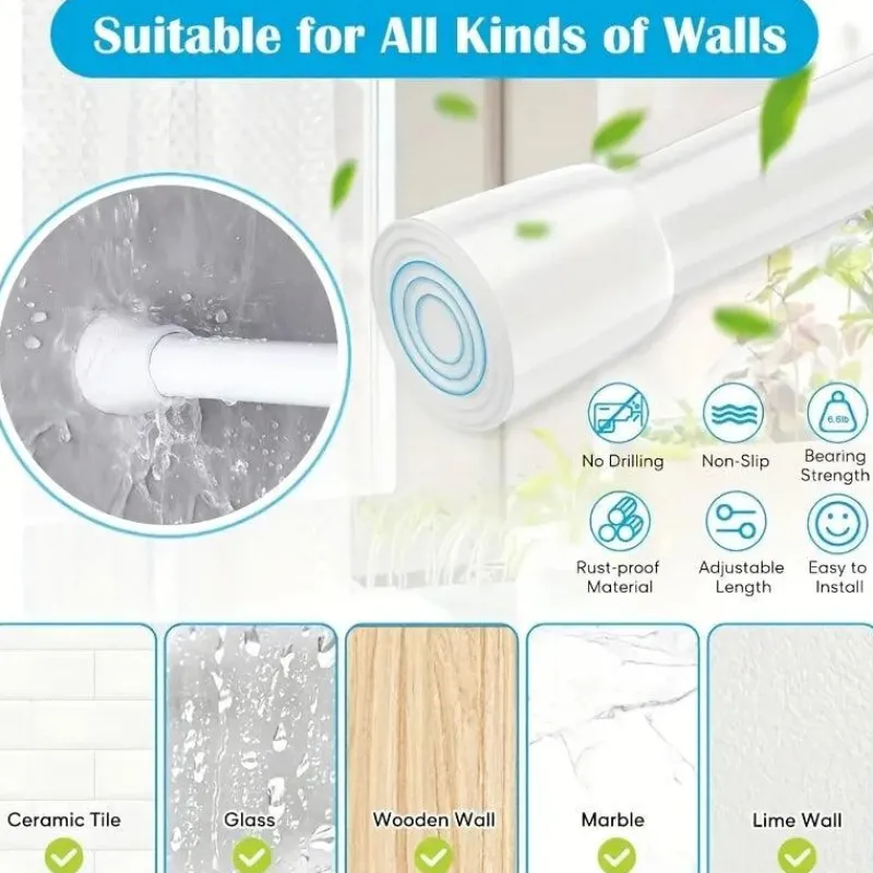 Space Savvy Aufbewahrung Und Organisation-Verstellbare Gardinenstange für die Küche, ohne Bohren, mit Zugfeder, 101,6–190,5 cm