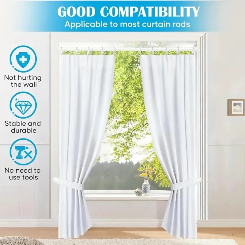 Space Savvy Aufbewahrung Und Organisation-Verstellbare Gardinenstange für die Küche, ohne Bohren, mit Zugfeder, 101,6–190,5 cm