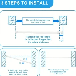 Space Savvy Aufbewahrung Und Organisation-Verstellbare Gardinenstange für die Küche, ohne Bohren, mit Zugfeder, 101,6–190,5 cm