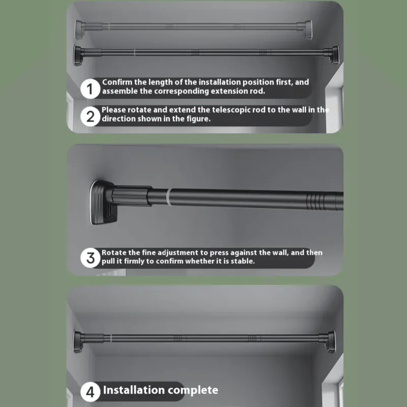 Room to Spare Aufbewahrung Und Organisation|Badezimmer-Verstellbare Gardinenstange mit Spannvorrichtung, Teleskopstange ohne Bohren