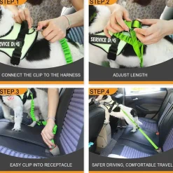 Decor Haustierzubehör|Reinigungswerkzeuge Für Haustiere-Verstellbare Hunde-Autoleine - Atmungsaktive Sicherheitsleine für Haustiere aus Mesh